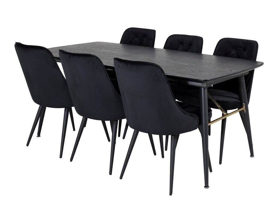 Conjunto de mesas y sillas para comedor Dallas 1453 (Negro)