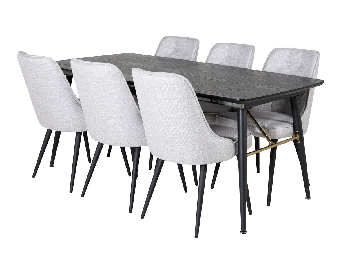 Conjunto de mesas y sillas para comedor Dallas 1454 (Gris + Negro)