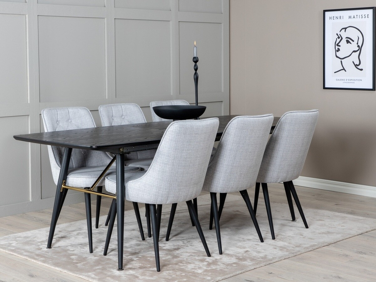 Conjunto de mesas y sillas para comedor Dallas 1454 (Gris + Negro)