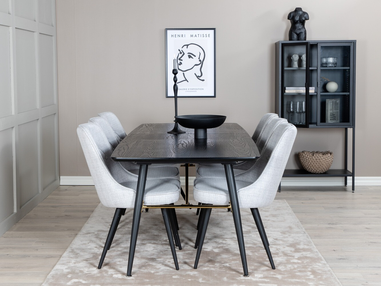 Conjunto de mesas y sillas para comedor Dallas 1454 (Gris + Negro)