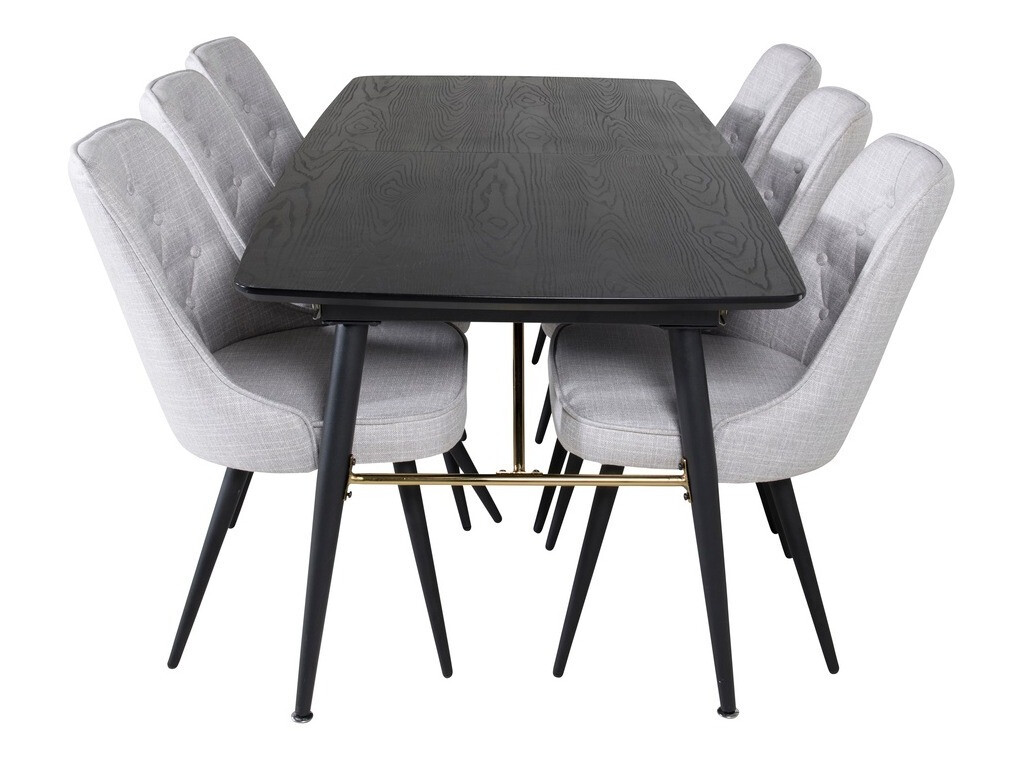Conjunto de mesas y sillas para comedor Dallas 1454 (Gris + Negro)