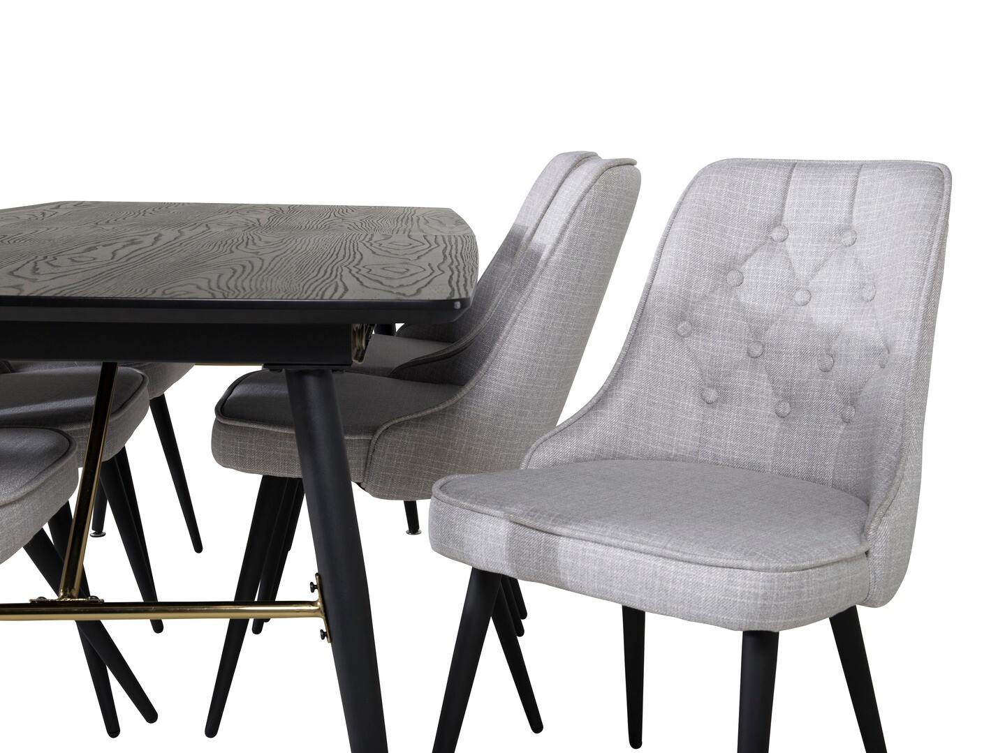 Conjunto de mesas y sillas para comedor Dallas 1454 (Gris + Negro)