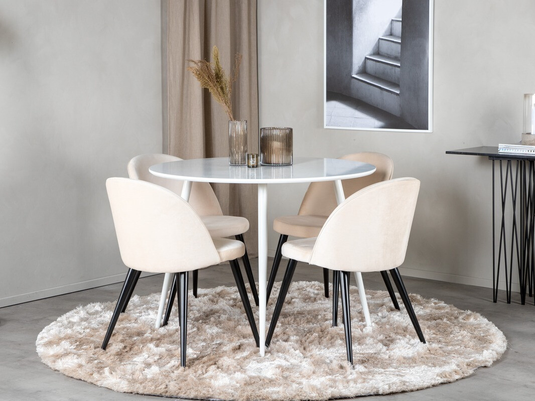 Conjunto de comedor Dallas 1536 (Beige + Negro)