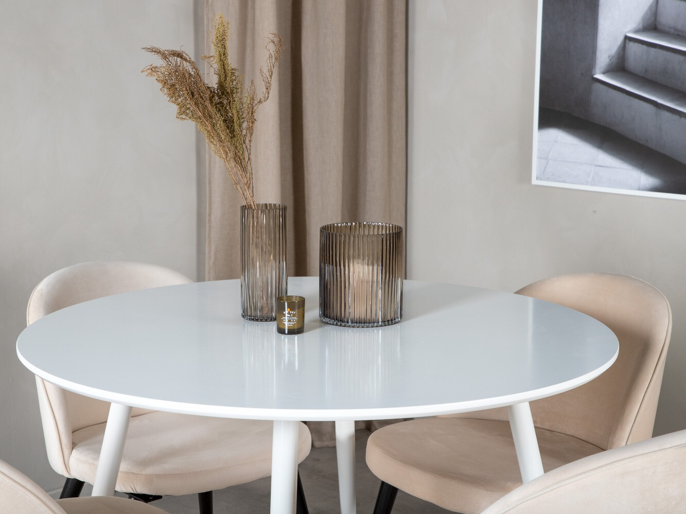 Conjunto de comedor Dallas 1536 (Beige + Negro)