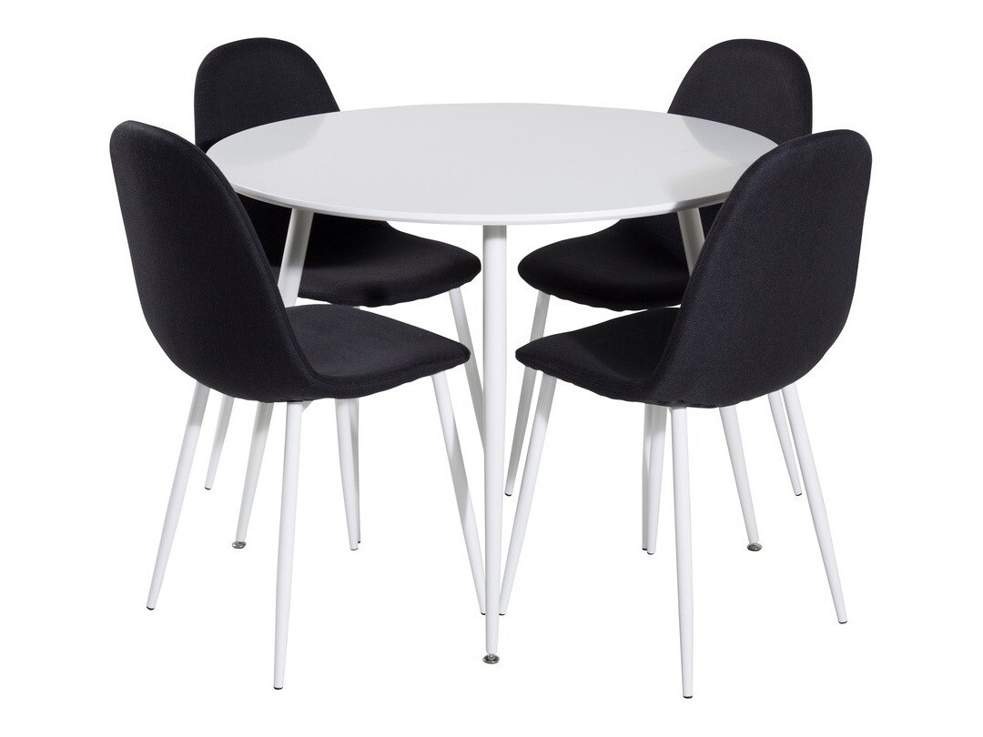 Conjunto de comedor Dallas 1540 (Negro + Blanco)