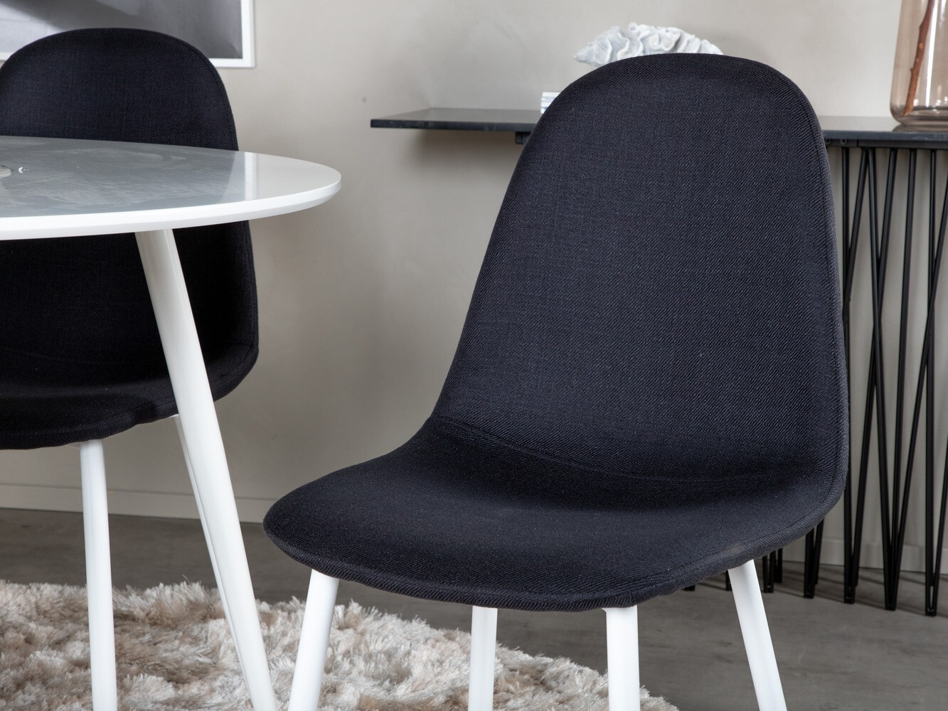 Conjunto de comedor Dallas 1540 (Negro + Blanco)