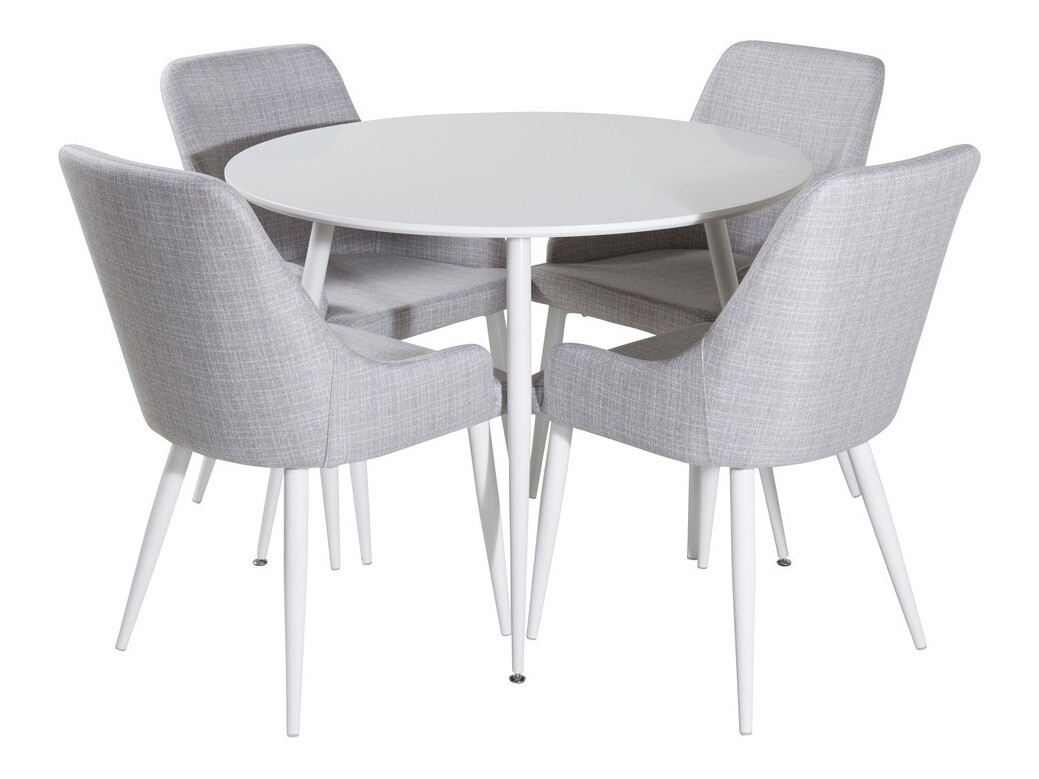 Conjunto de mesas y sillas para comedor Dallas 1533 (Gris claro + Blanco)