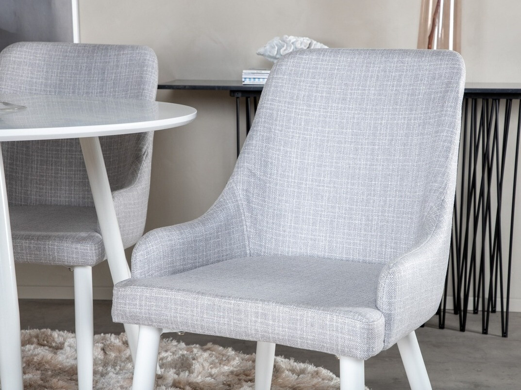 Conjunto de mesas y sillas para comedor Dallas 1533 (Gris claro + Blanco)