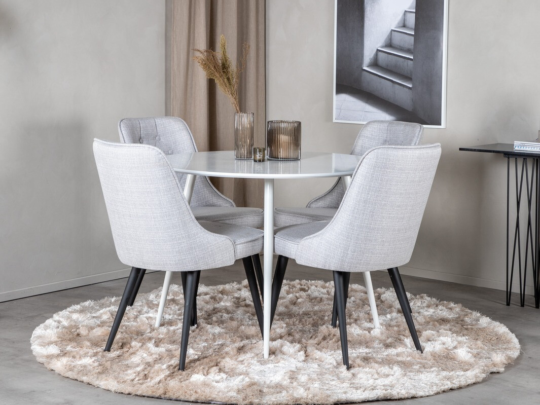 Conjunto de mesas y sillas para comedor Dallas 1535 (Gris + Negro)