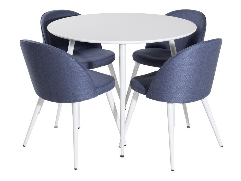 Conjunto de mesas y sillas para comedor Dallas 1536 (Azul + Blanco)