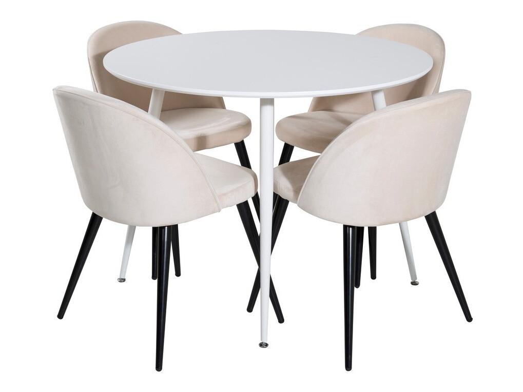 Conjunto de mesas y sillas para comedor Dallas 1536 (Beige + Negro)