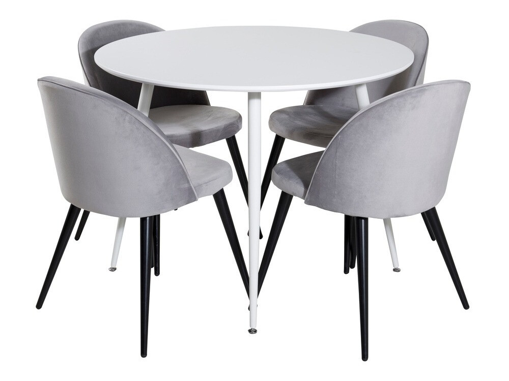 Conjunto de mesas y sillas para comedor Dallas 1536 (Gris claro + Negro)