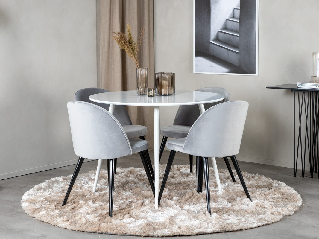Conjunto de mesas y sillas para comedor Dallas 1536 (Gris claro + Negro)