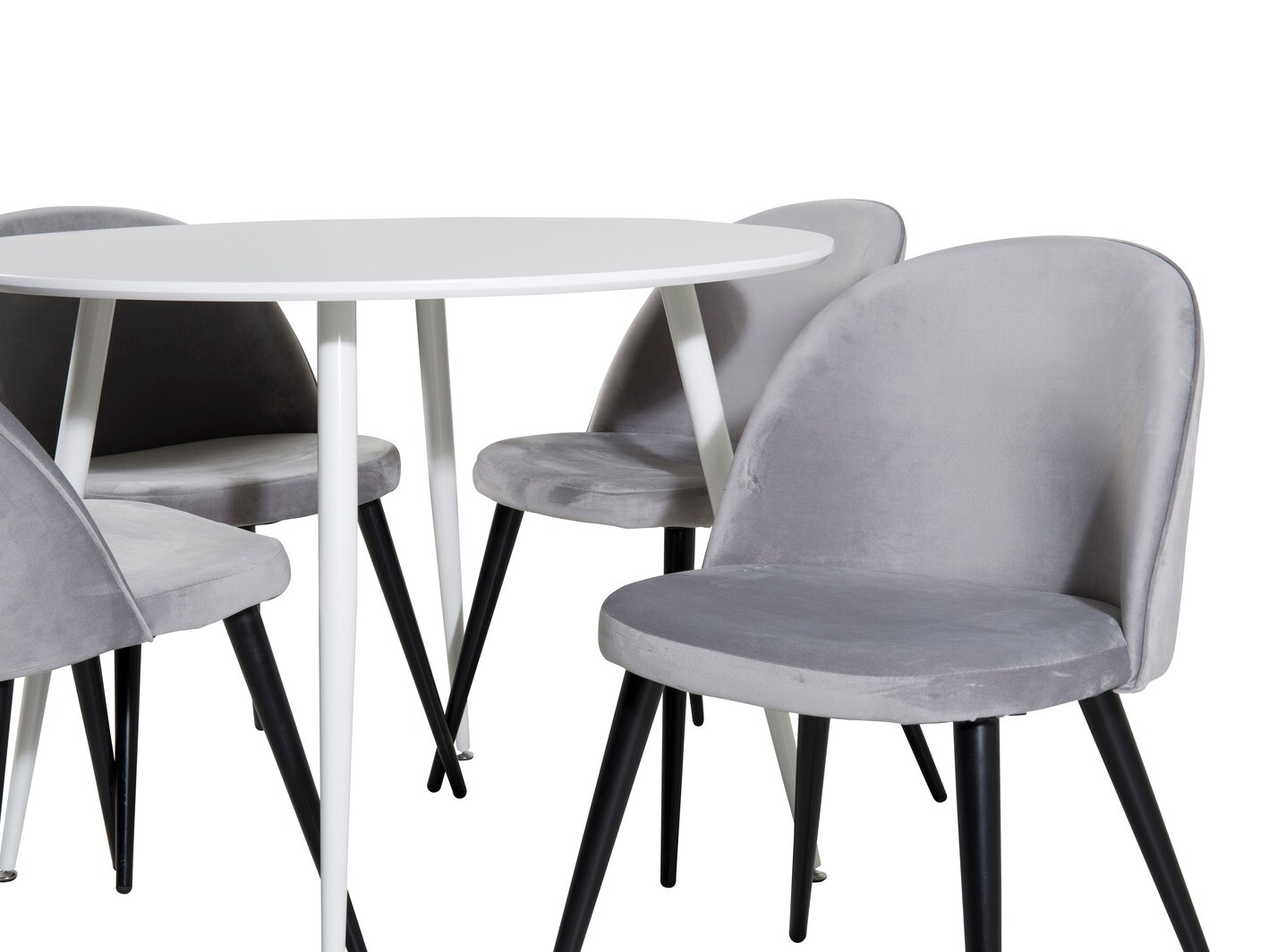 Conjunto de mesas y sillas para comedor Dallas 1536 (Gris claro + Negro)