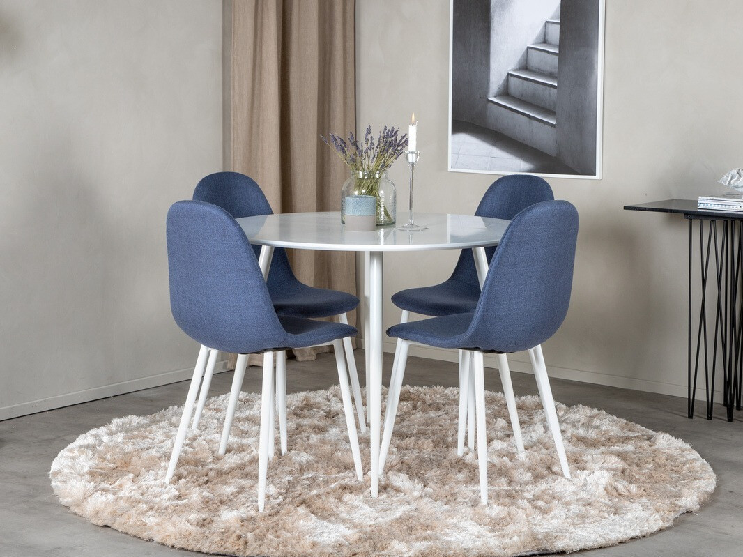 Conjunto de mesas y sillas para comedor Dallas 1540 (Azul + Blanco)