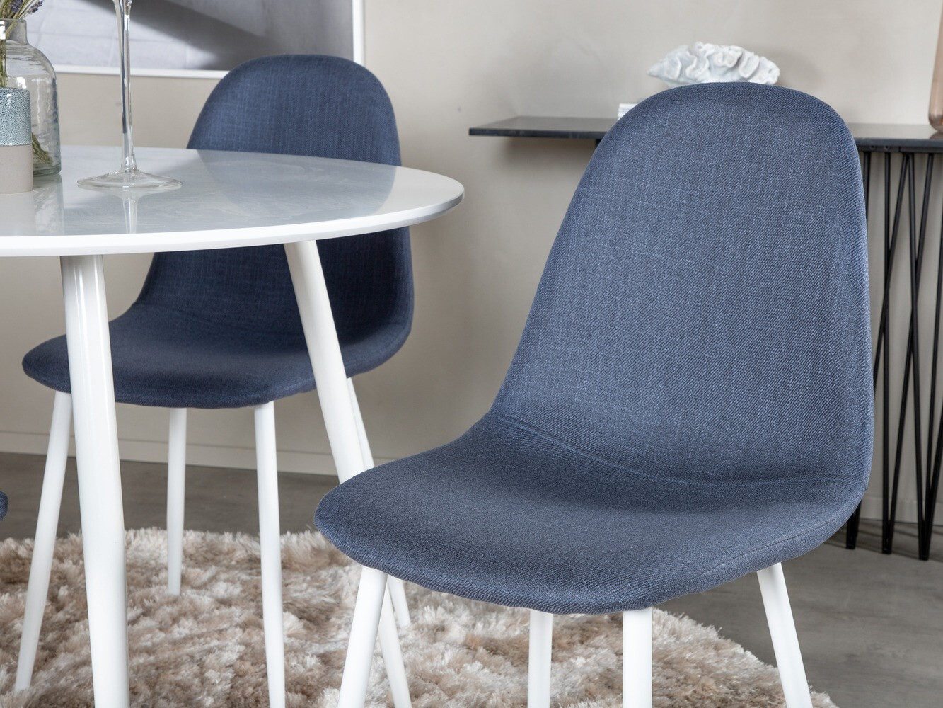Conjunto de mesas y sillas para comedor Dallas 1540 (Azul + Blanco)