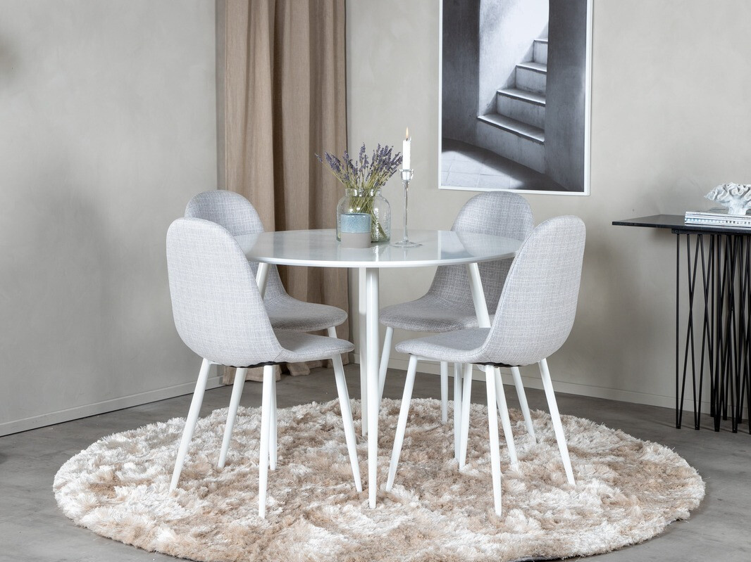 Conjunto de mesas y sillas para comedor Dallas 1540 (Gris + Blanco)