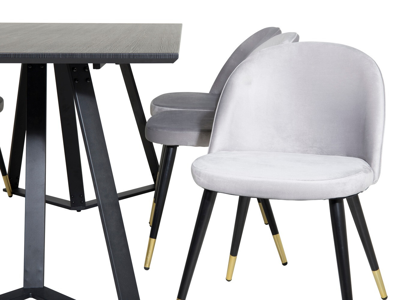 Conjunto de comedor Dallas 1583 (Gris + Negro)