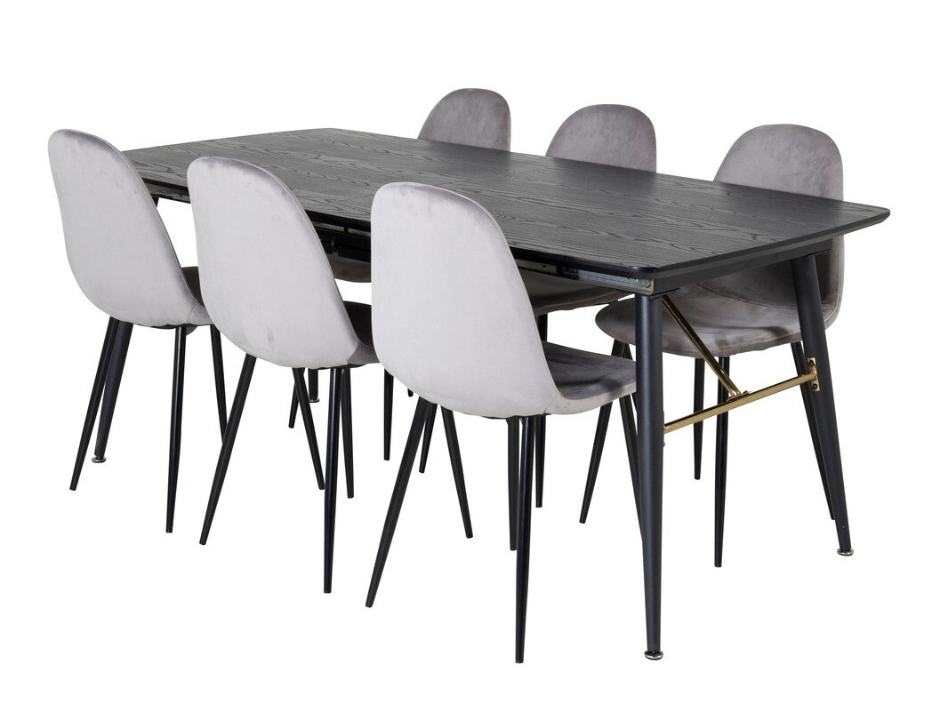 Conjunto de mesas y sillas para comedor Dallas 1580 (Gris + Negro)