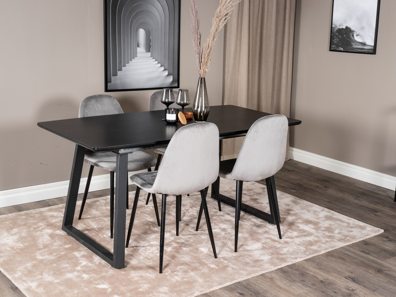 Conjunto de comedor Dallas 1616 (Gris)