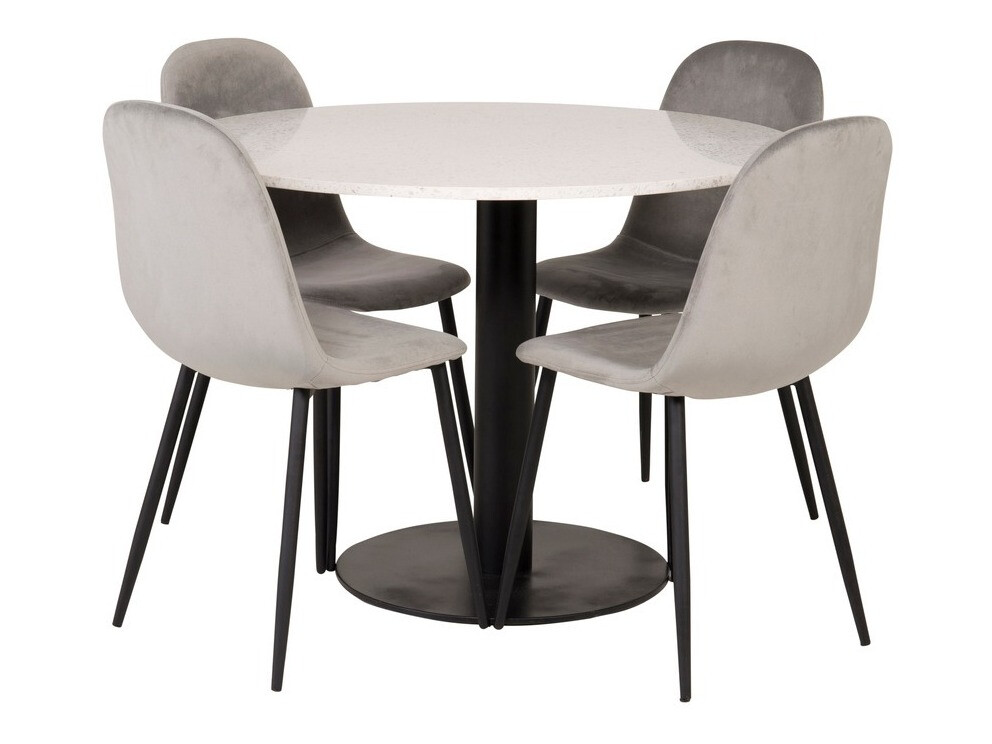 Conjunto de mesas y sillas para comedor Dallas 1595 (Gris + Negro)