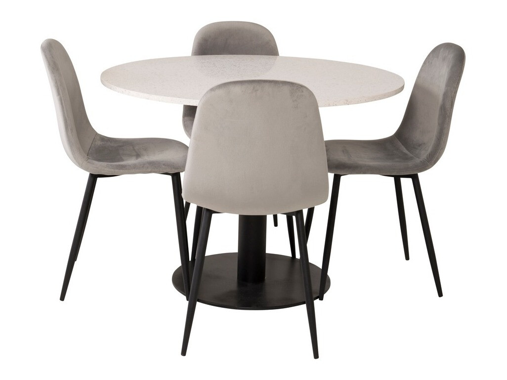 Conjunto de mesas y sillas para comedor Dallas 1595 (Gris + Negro)