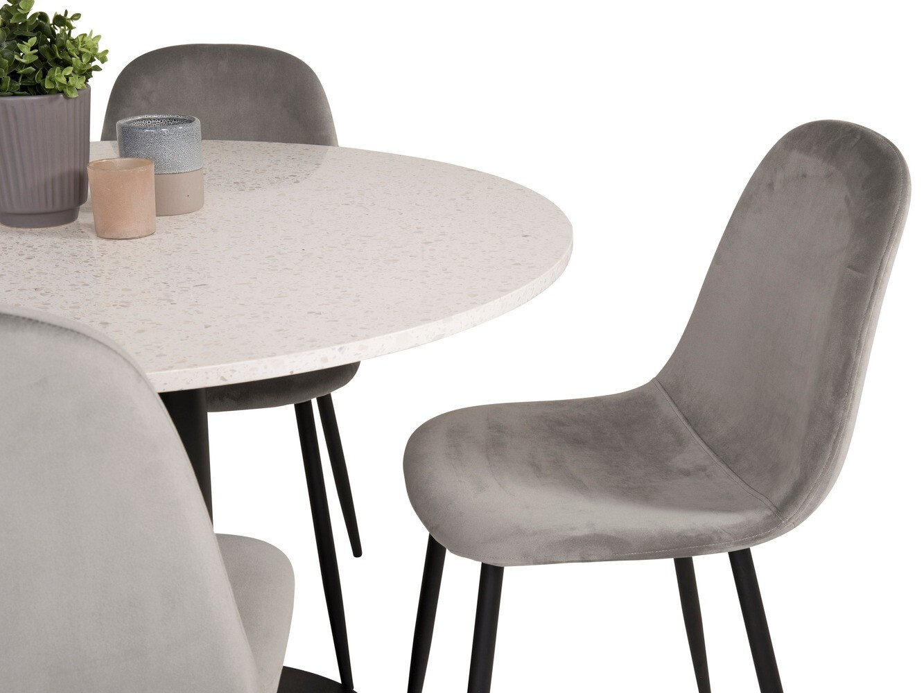 Conjunto de mesas y sillas para comedor Dallas 1595 (Gris + Negro)
