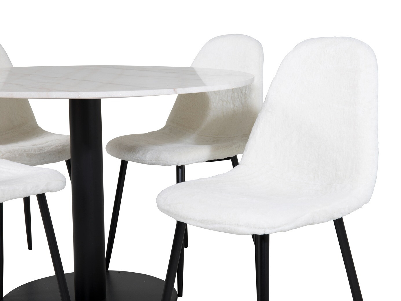 Conjunto de mesas y sillas para comedor Dallas 1613 (Blanco + Negro)