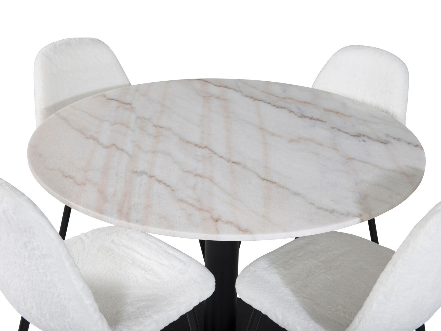 Conjunto de mesas y sillas para comedor Dallas 1613 (Blanco + Negro)