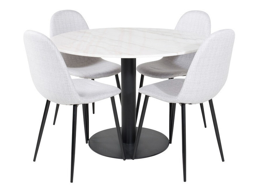 Conjunto de mesas y sillas para comedor Dallas 1613 (Gris claro + Negro)