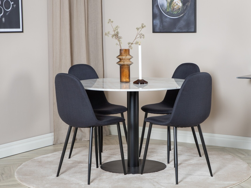 Conjunto de mesas y sillas para comedor Dallas 1613 (Negro)