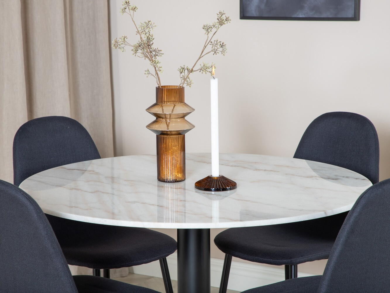 Conjunto de mesas y sillas para comedor Dallas 1613 (Negro)