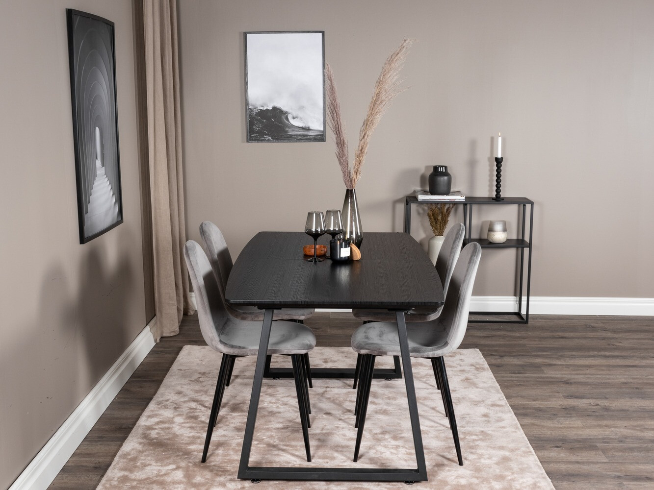 Conjunto de mesas y sillas para comedor Dallas 1616 (Gris)