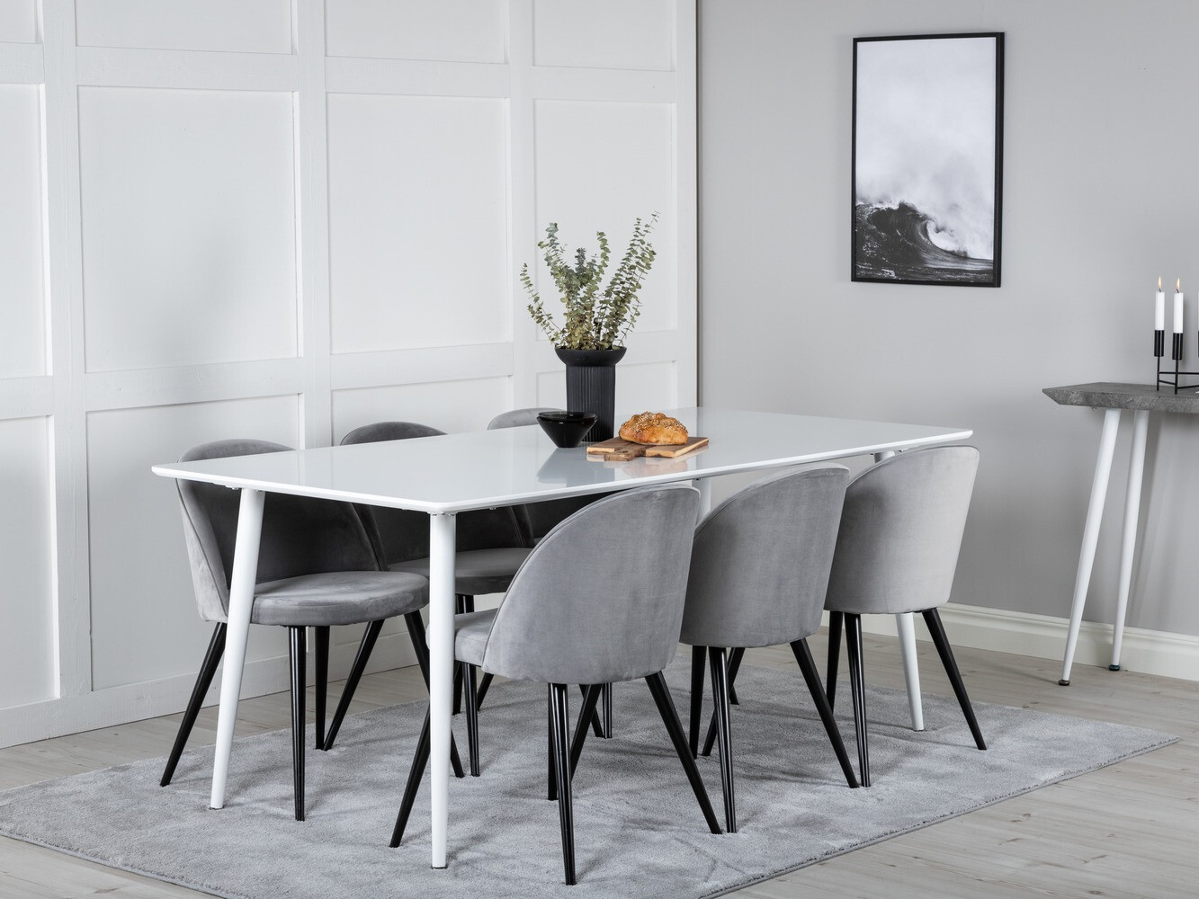 Conjunto de mesas y sillas para comedor Dallas 1624 (Gris)