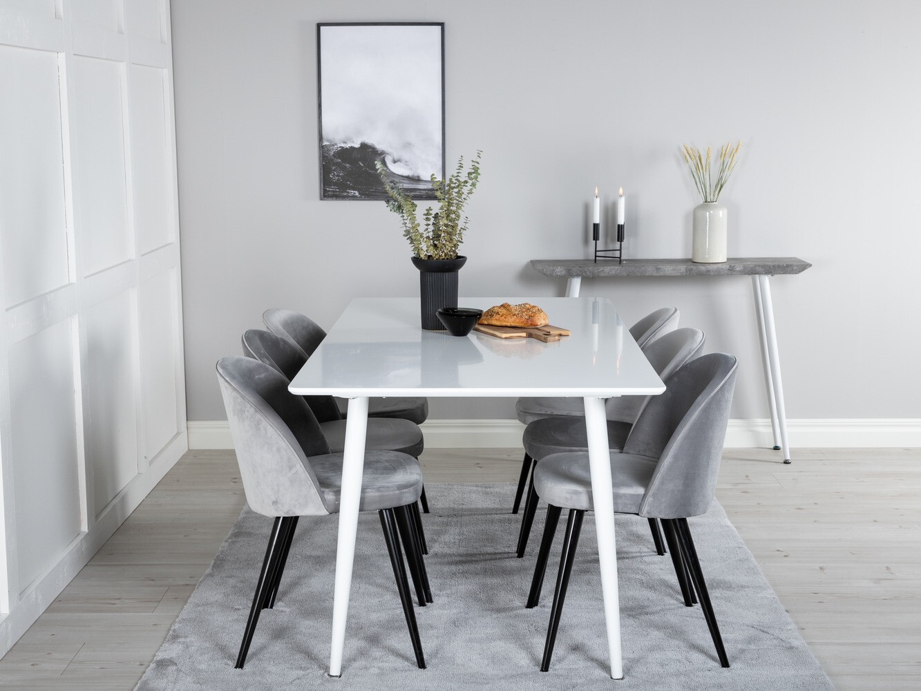 Conjunto de mesas y sillas para comedor Dallas 1624 (Gris)