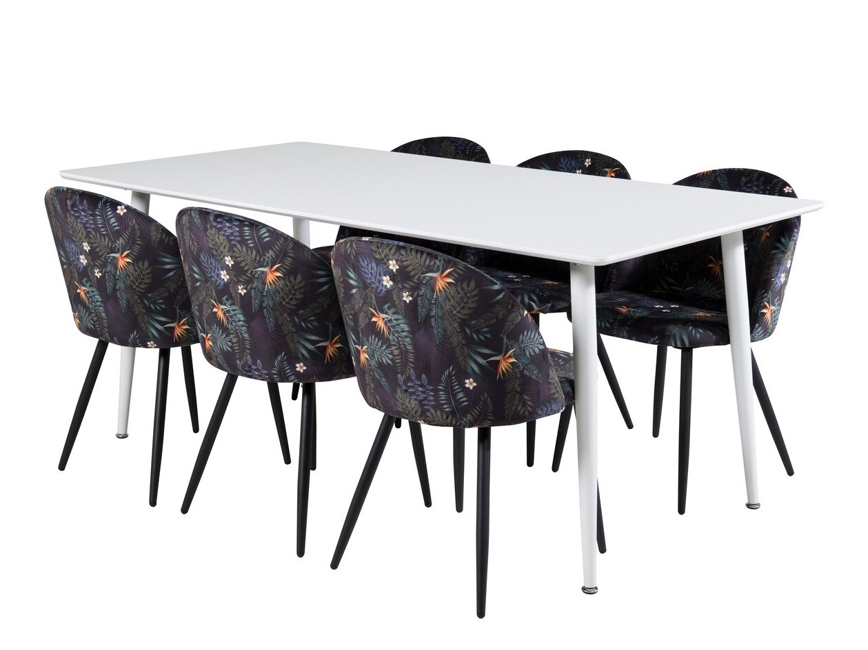 Conjunto de mesas y sillas para comedor Dallas 1624 (Patrón floral)