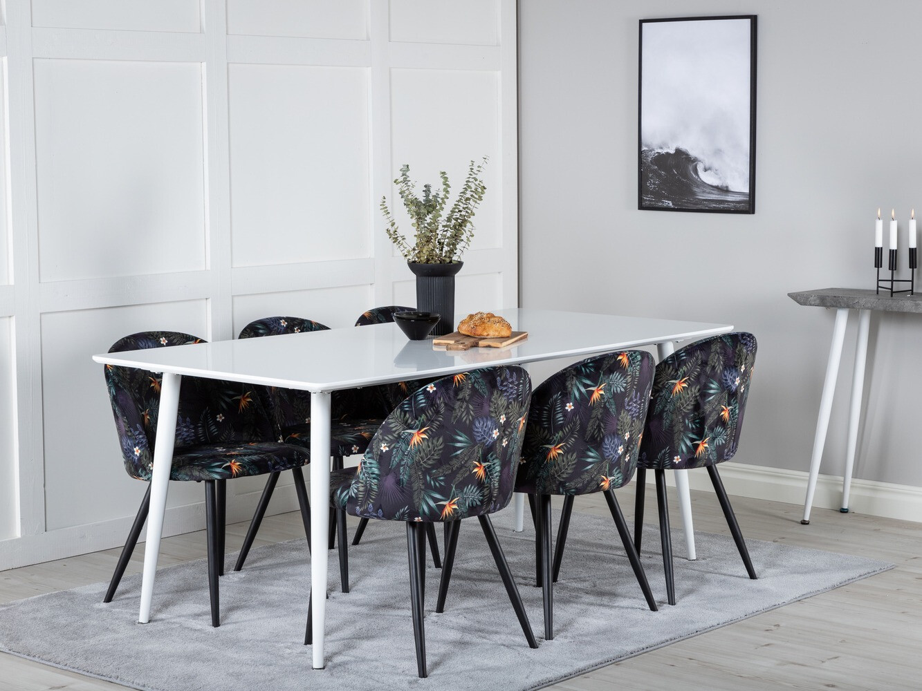 Conjunto de mesas y sillas para comedor Dallas 1624 (Patrón floral)