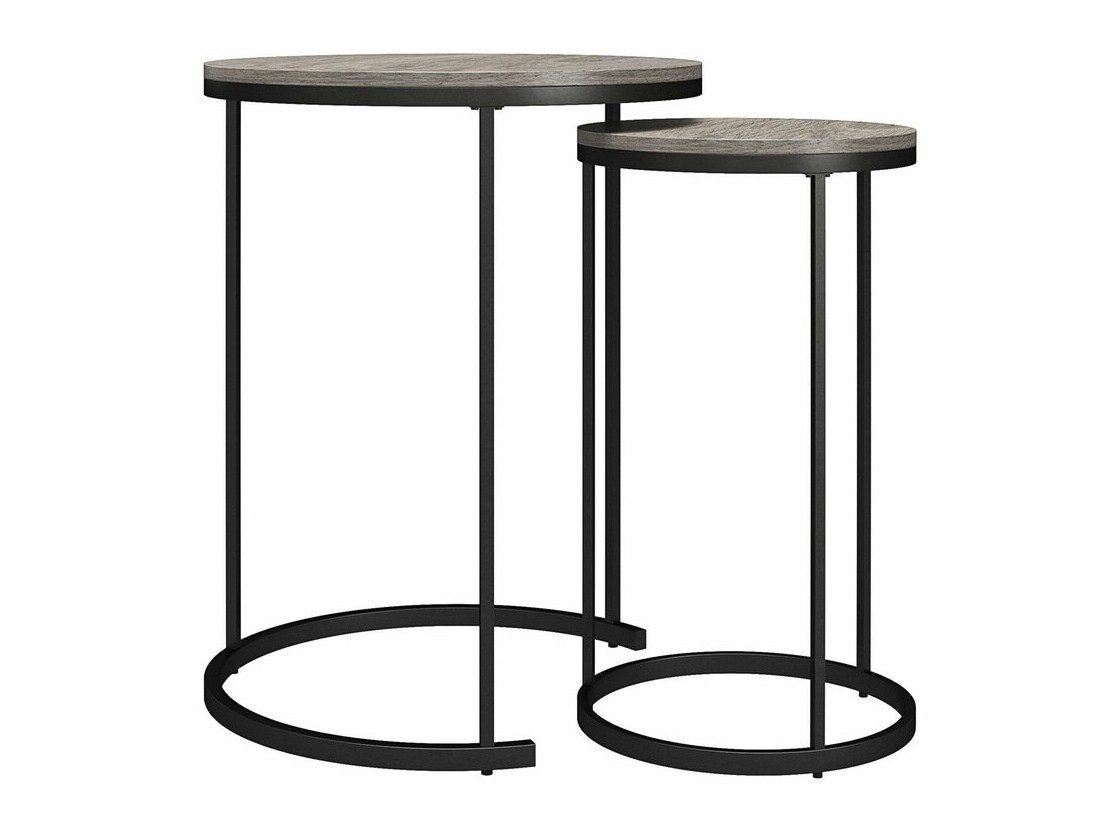 Conjunto mesa de centro Tulsa 234 (Roble gris + Negro)