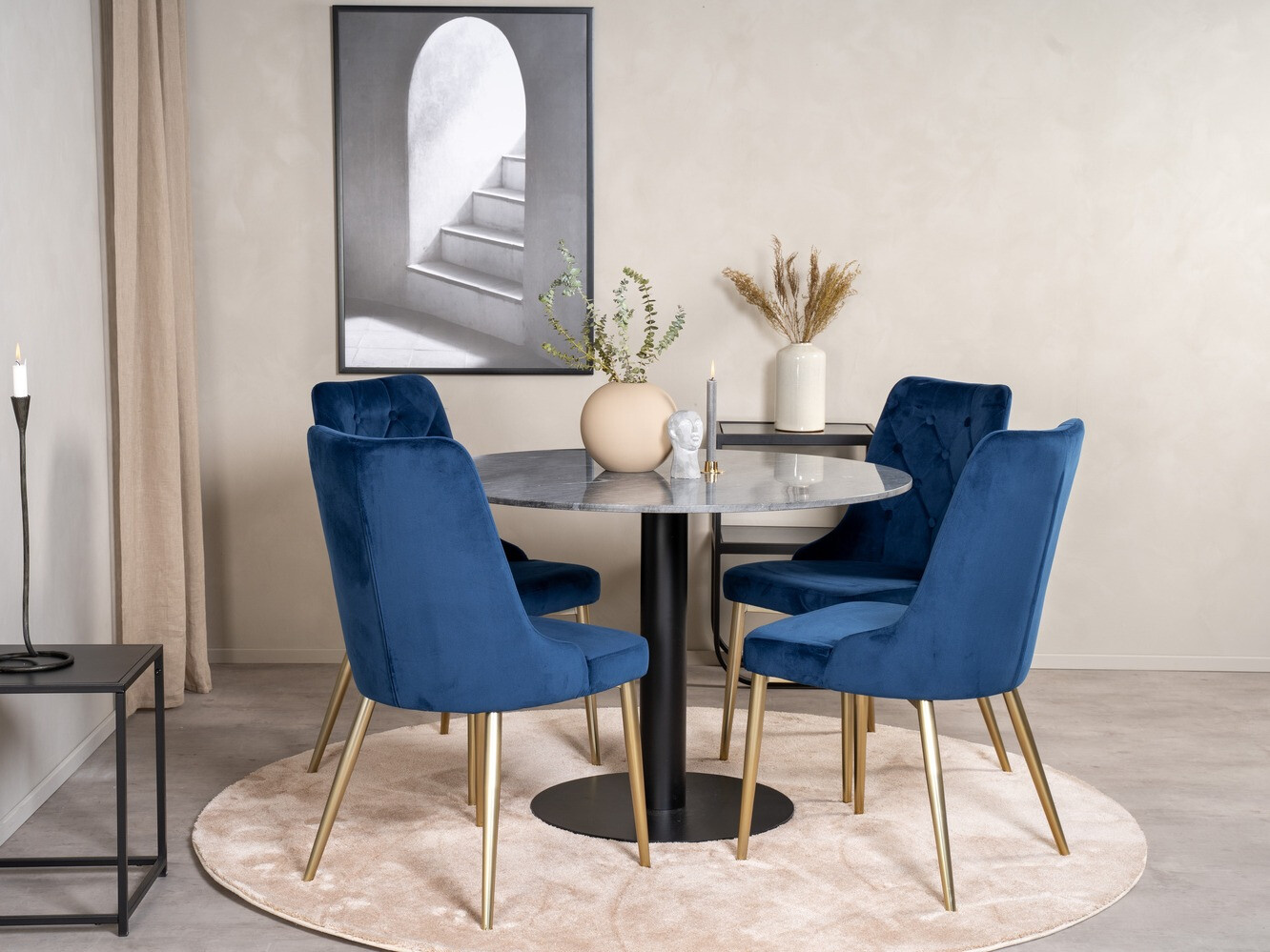 Conjunto de comedor Dallas 1627 (Azul)