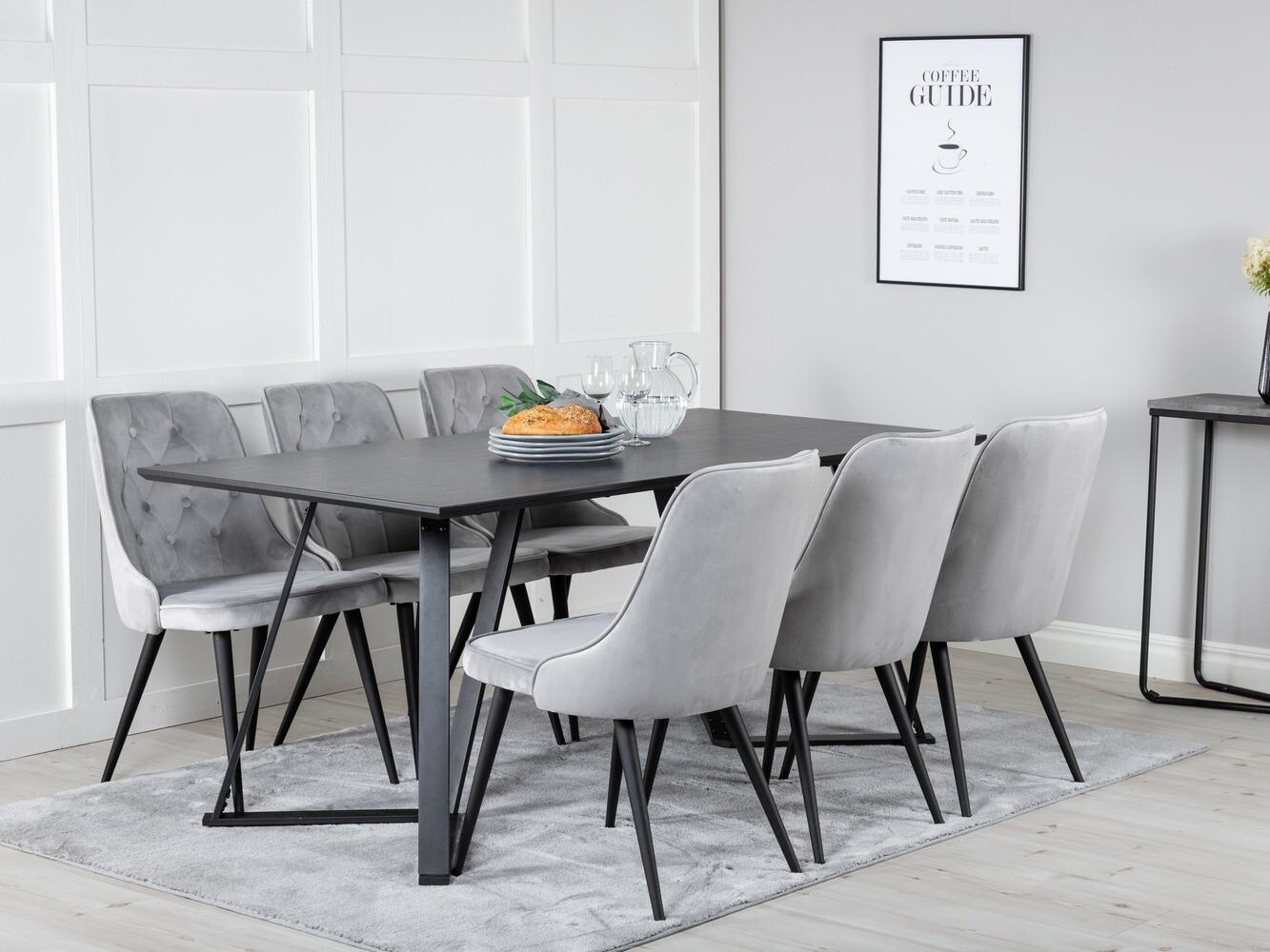 Conjunto de comedor Dallas 1628 (Gris claro)