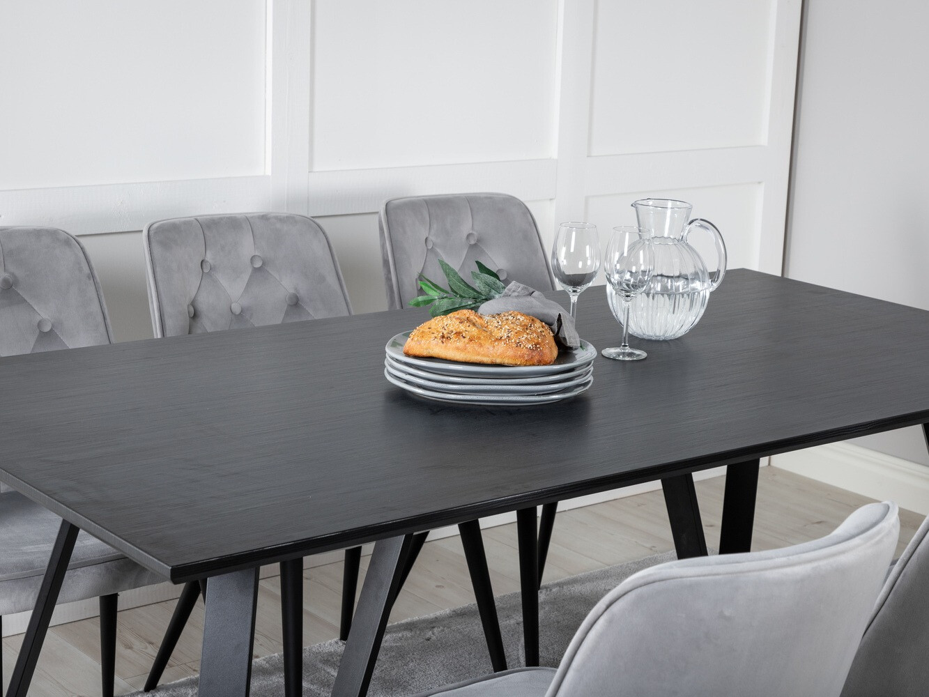 Conjunto de comedor Dallas 1628 (Gris claro)