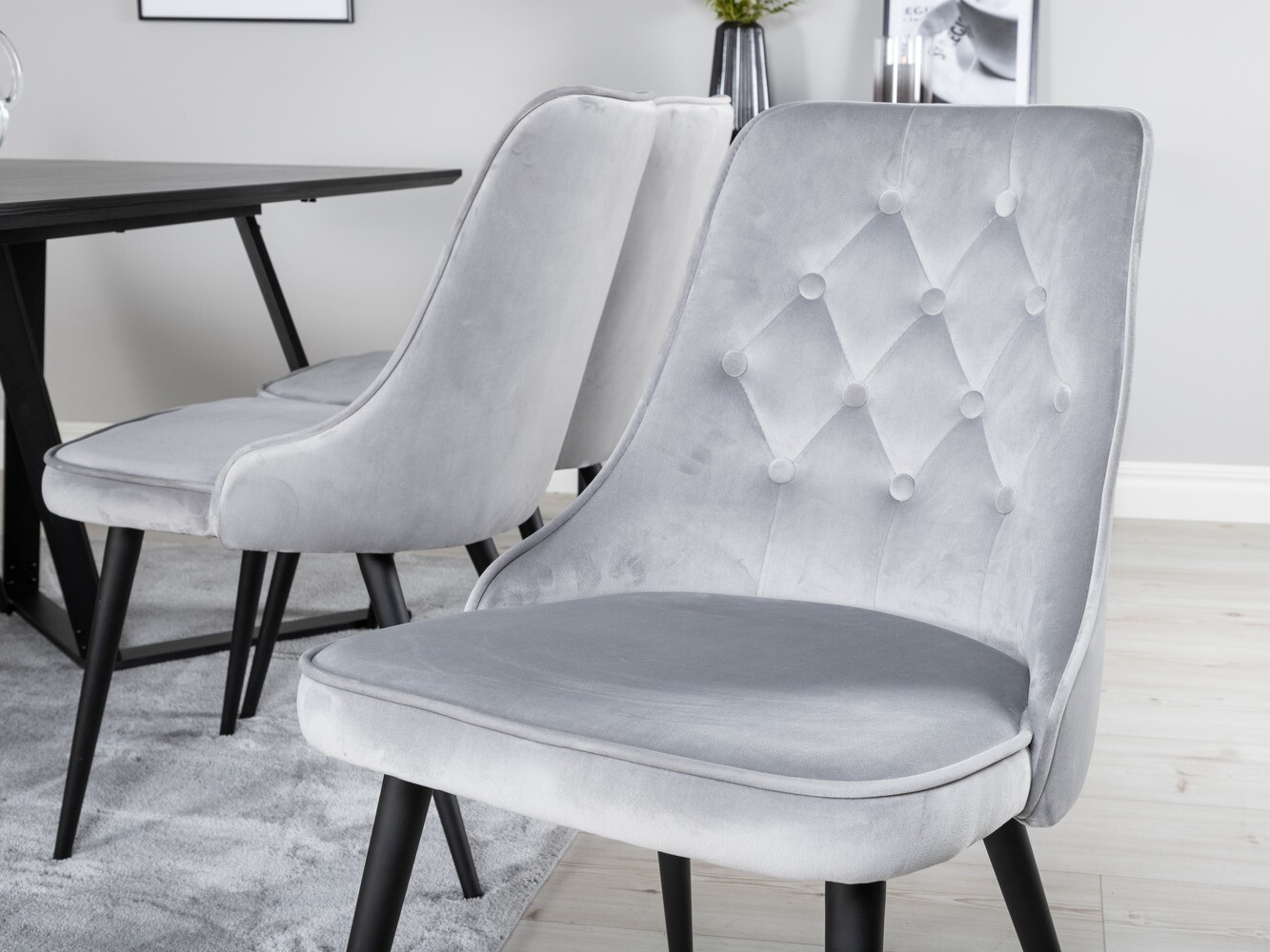 Conjunto de comedor Dallas 1628 (Gris claro)