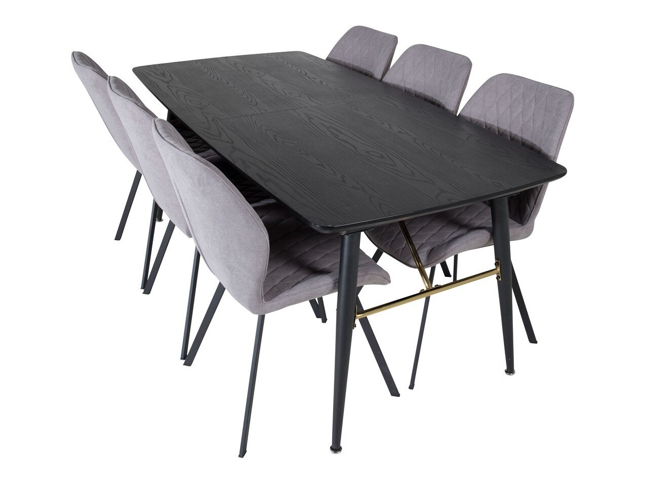 Conjunto de comedor Dallas 1647 (Gris + Negro)