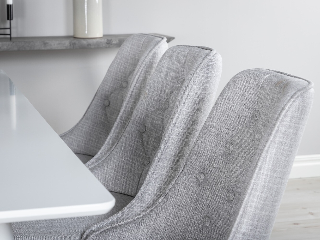 Conjunto de mesas y sillas para comedor Dallas 1625 (Gris claro + Blanco)