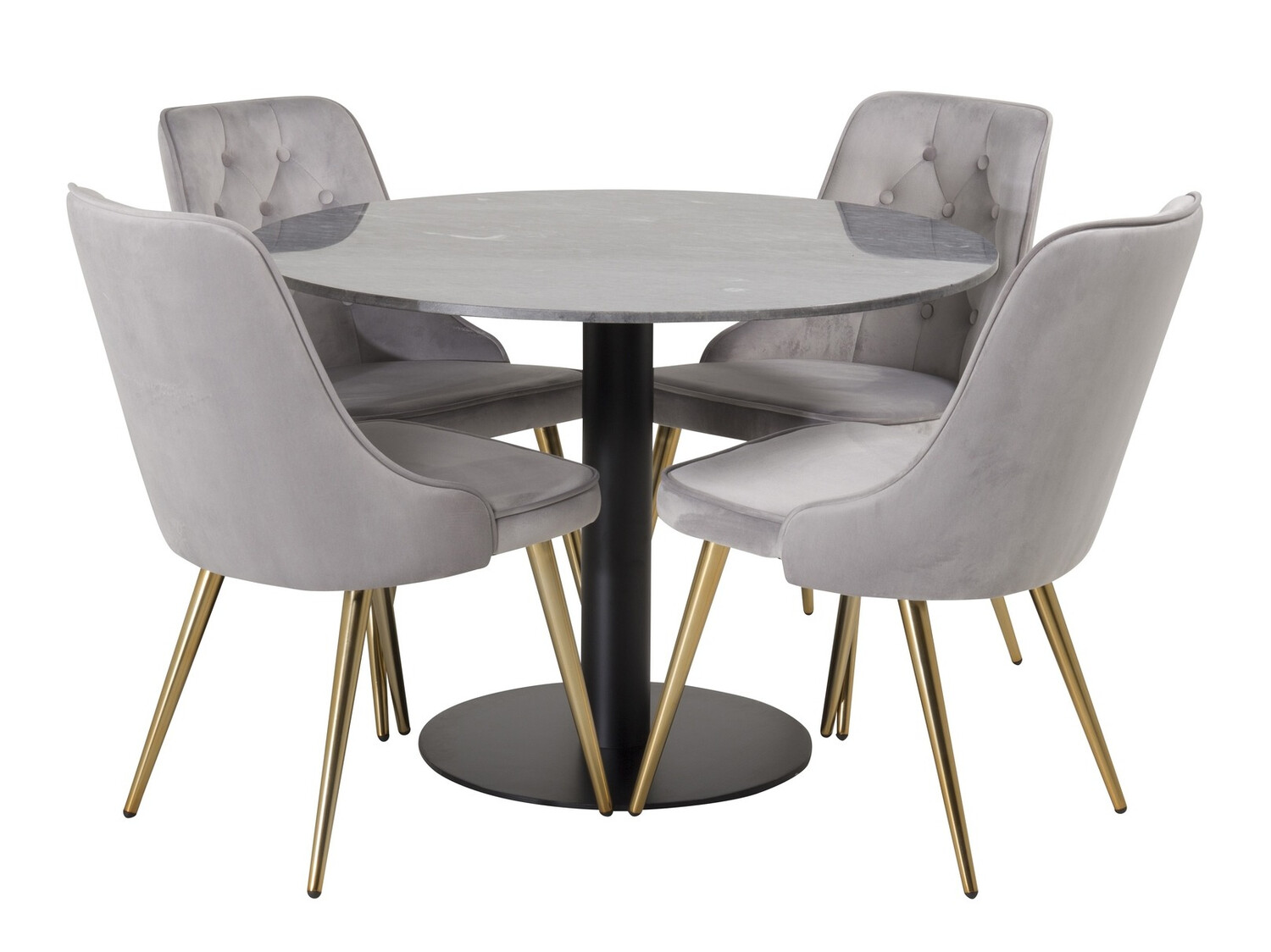 Conjunto de mesas y sillas para comedor Dallas 1627 (Gris)