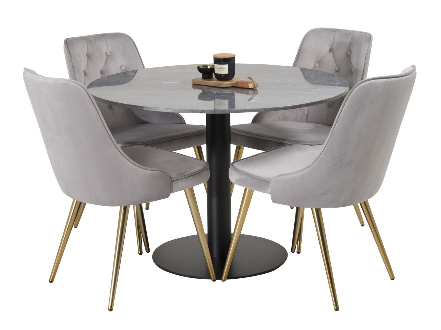 Conjunto de mesas y sillas para comedor Dallas 1627 (Gris)