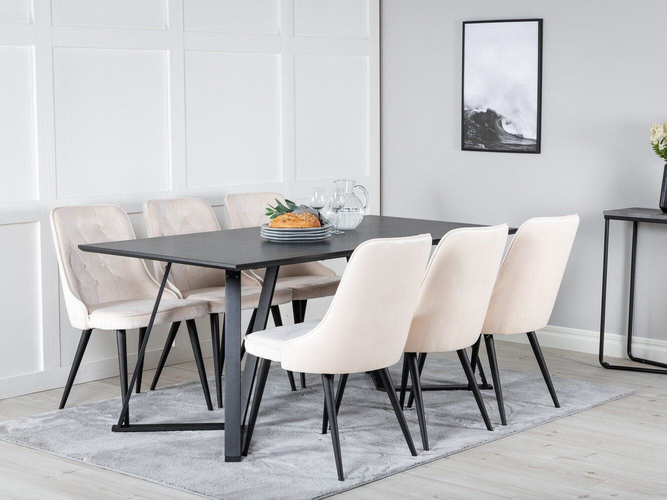 Conjunto de mesas y sillas para comedor Dallas 1628 (Beige)