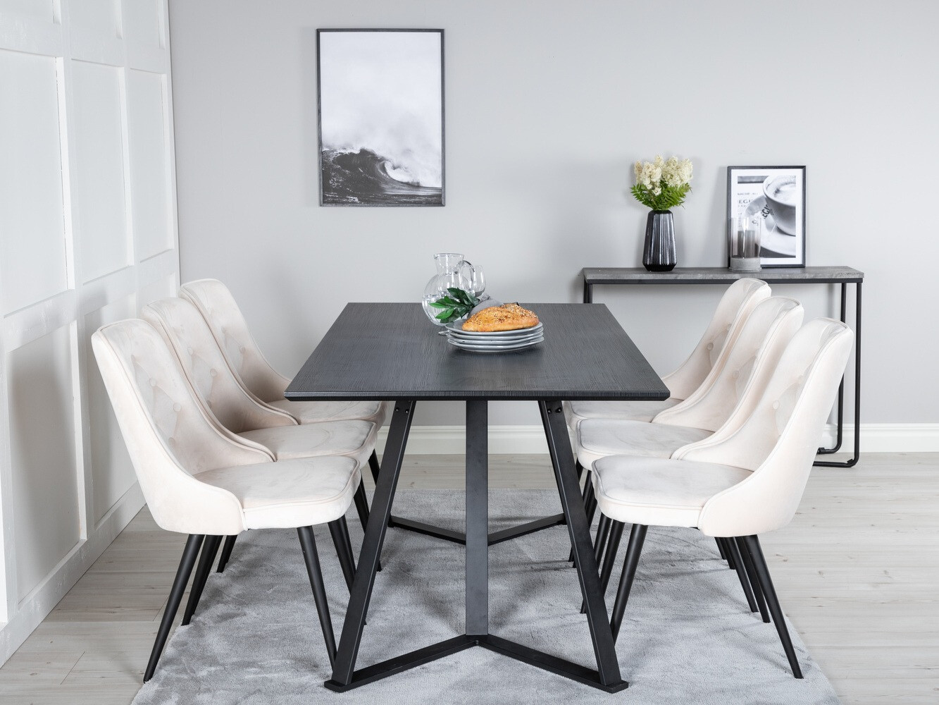 Conjunto de mesas y sillas para comedor Dallas 1628 (Beige)