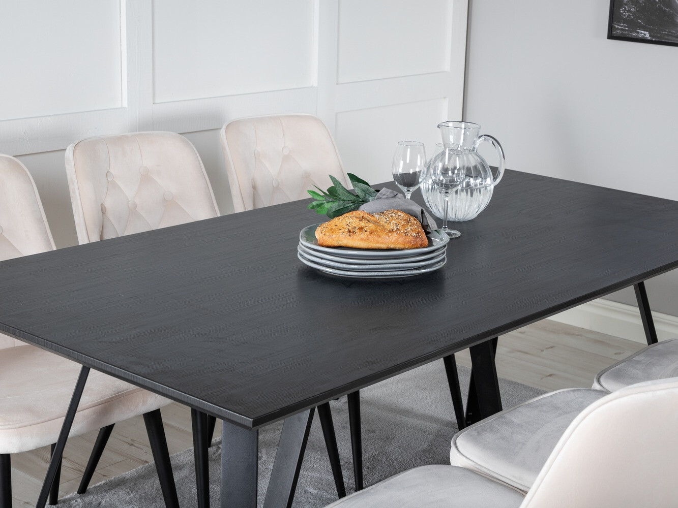 Conjunto de mesas y sillas para comedor Dallas 1628 (Beige)