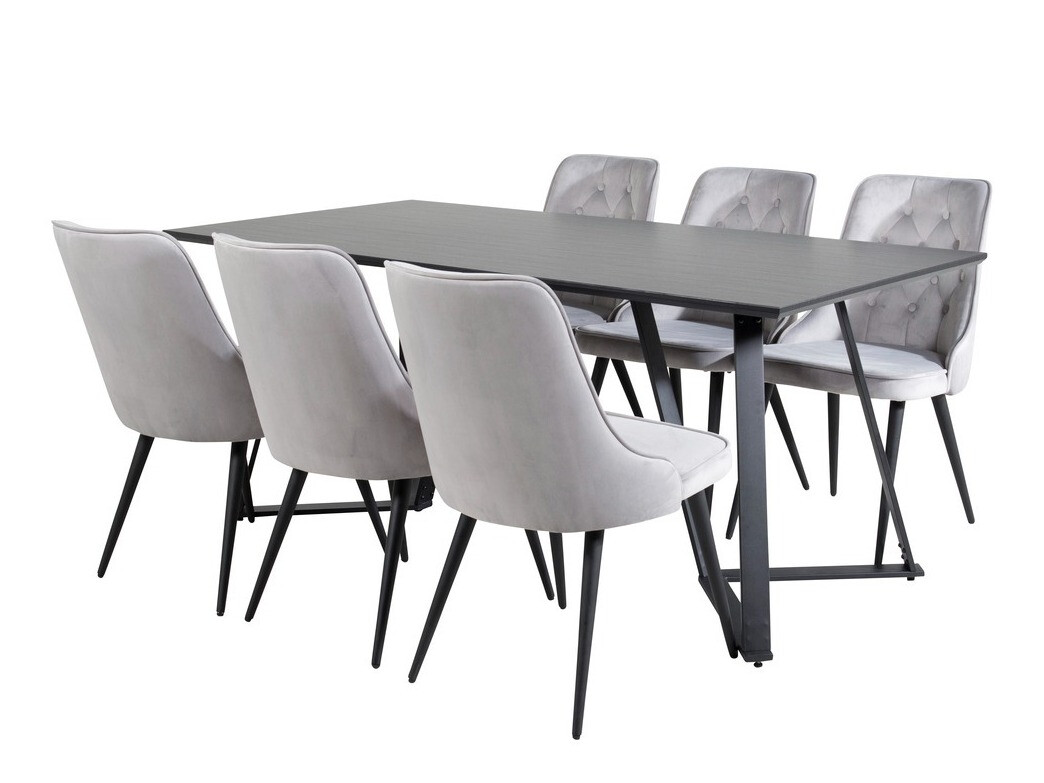 Conjunto de mesas y sillas para comedor Dallas 1628 (Gris claro)